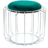 Kayoom Beistelltisch / Pouf Comfortable 110 Dunkelgrün / Silber