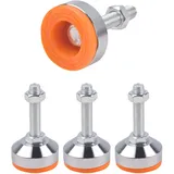 SPDYCESS 4 Stück Schwerlast Maschinenfuß, M12×50mm×Ø50mm Kohlenstoffstahl Nivellierfuß Einsteller Richtmaschine Pufferung Bodenschutz Lärm Reduzieren für Maschine Tisch Möbel Fuß