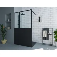 Vente-unique Vente-unique-Duschtrennwand Seitenwand italienische Dusche - Schwarz matt -
