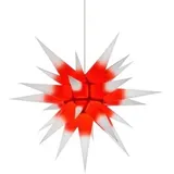 Herrnhuter Stern für Innen, Roter Kern-Weiß 60 cm