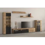 INOSIGN Wohnwand »Roger,Breite 270 cm moderne Mediawand ohne Beleuchtung«,... (Set, 5 St.), Anbuwand (Set,5-St) viel Stauraum, Vitrinen mit Glastür,