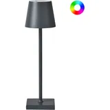 Beliani Kabellose LED Tischlampe Dunkelgrau