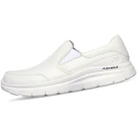 SKECHERS Flex Advantage Sr Bronwood Küchenschuhe, White Leather, 44.5 EU