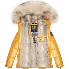 Navahoo Damen Winterjacke Warm Gefütterte Steppjacke mit Kunstfellkapuze Tikunaa