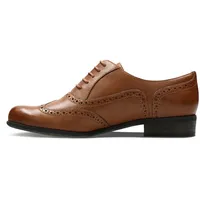 CLARKS Womens Hamble Oak Derby, Dark Tan Lea, 41.5 EU