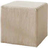 DeLife Sitzhocker Dado Cord Beige 45x45 cm