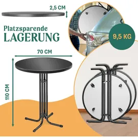 Kesser Stehtisch Ø 70 cm schwarz rund klappbar