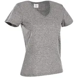 Stedman Apparel Damen Regular Fit T-Shirt Classic-T V-neck/ST2700, Grau - Grey heather, Gr. 42 (Herstellergröße: XL) - 42