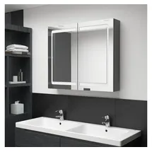 vidaXL LED-Spiegelschrank 80 cm grau