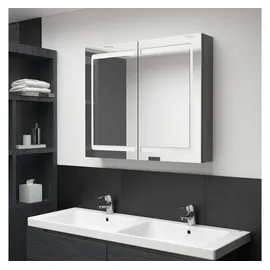vidaXL LED-Spiegelschrank 80 cm grau