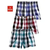 LE JOGGER Webboxer, (Packung, 3 St.), farbig kariert, Gr. 4 (S), bunt, , 499752-4