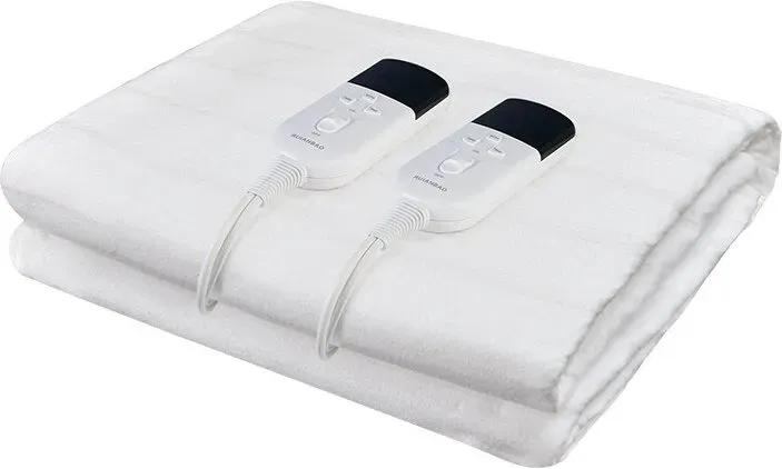 RUIANBAO Unterbett-Doppel-Heizdecke, aus Vliesstoff, mit großem LED-Display, 160x140 cm, zwei Controllern, L/M/H Temperatureinstellungen, 2/4/12-Stunden-Timer, maschinenwaschbar