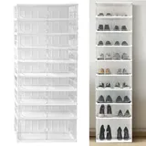 170cm Klappbar Schuhkarton Aufbewahrungsbox Schuhboxen Schuhregal Box mit Deckel - Weiß