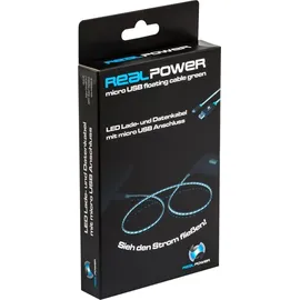 Realpower USB-A auf Micro-USB 0,75 m Grün