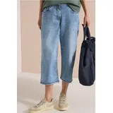 CECIL High Waist Wide Leg Jeans mit Streifen - Blau|Weiß