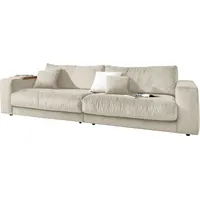 Big-Sofa 3C CANDY "Enisa II" Sofas Gr. B/H/T: 290cm x 86cm x 127cm, Struktur, beige (nature) incl. 1 Flatterkissen, Wahlweise mit Flecken-Schutz-Bezug Easy care