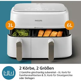 Philips 3000 Series Dual Basket Airfryer Dual Basket Airfryer NA353/10