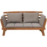 Beliani Gartenbank Heller Holzfarbton Beige 66x210x82