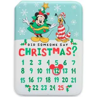 Disney Mickey Mouse und Pluto geprägter Metall-Weihnachts-Countdown-Kalender – lustiger Weihnachtskalender mit Magnet für Heimdekoration