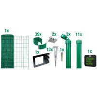 GAH ALBERTS Fix-Clip Pro Schweißgitter Set 1,22 x 25 m grün mit Einschlagbodenhülse