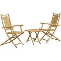 vidaXL 3-tlg. Bistro-Set Bambus