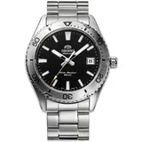 Orient Mako 39,9 mm schwarzes Zifferblatt Edelstahl Herrenuhr RA-AC0Q01B30B U...