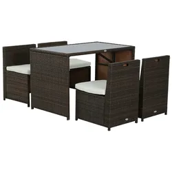 Outsunny - Gartenmöbel-Set - 120Lx69Wx77.5Hcm - Braun+Khaki
