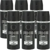 Axe Black Deo Deodorant Bodyspray im 6er Pack, Männerdeo ohne Aluminium, Herren Men Deospray (6x 150ml)