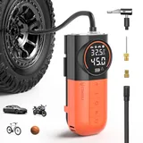 ETENWOLF S1 Reifenfüller Kompakt, 11 Bar Luftkompressor für Autoreifen, Fahrrad, Bälle, Motorrad, Schnell-Inflation Reifenpumpe, Akku Luftpumpe mit LED Licht & Digitalem Manometer