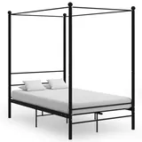 vidaXL Himmelbett Schwarz Metall 120x200 cm