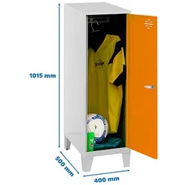 Simonrack Spind SIMONLOCKER DISM 40,0 x 50,0 x 101,5 cm Grau/Orange