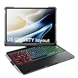 doqo Tastatur Hülle für iPad Air 11/iPad Pro 11,Hülle mit Tastatur für Air 11 M3/M2 (2025/2024),Air 5/4,Pro 11 4/3/2/1 Generation mit Touchpad, 360° Drehbar
