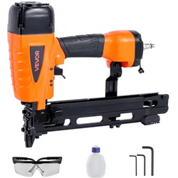 VEVOR Druckluftnagler 16 Gauge, 10,8 mm, mittlere Krone, Druckluft Tacker, 25-50 mm Länge, 70-120 PSI, Hochleistungs-Klammergerät für Dachterrassen, Wandverkleidungen, Zäune & Unterböden