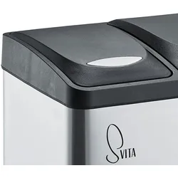 SVITA TC2X8 16 Liter Abfalleimer Mülleimer Mülltrennung Edelstahl 2x8L Silber