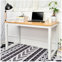 SOFTWEARY Schreibtisch Bürotisch, 120/60/75 cm, Computertisch PC Tisch, Arbeitstisch beige
