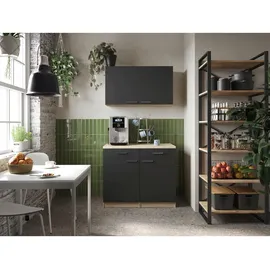 Respekta Merle Hängeschrank Elektrokochfeld links schwarz