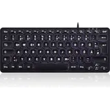 Perixx Periboard-332 Mini, schwarz LEDs weiß, USB kabelgebunden, beleuchtet,