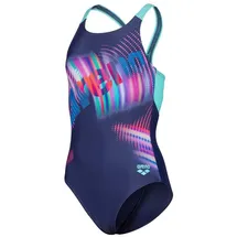 Arena Lit Logo V Back Badeanzug Blau 164