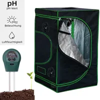 MuCoLa Growbox Gewächshaus Indoor Pflanzenzelt 120 x 120 x 200 cm Schwarz