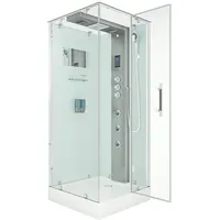 AcquaVapore D38-10R1 Komplettdusche 90 x 90 cm rechts Weiß Sicherheitsglas ESG