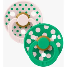 Bibs Studio Colour Polka Schnuller 2er-Pack, Latex Größe 2, Petal/Cactus