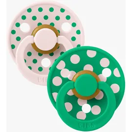 Bibs Studio Colour Polka Schnuller 2er-Pack, Latex Größe 2, Petal/Cactus