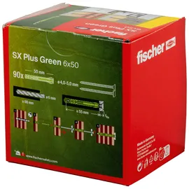 Fischer Spreizdübel SX Plus Green 6 x 50 90 Stück