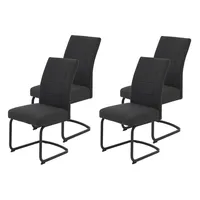 Hela Tische, 4er Set Esszimmerstuhl Brindisi, Bezug Flachgewebe Anthrazit,