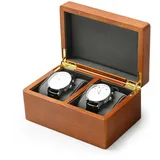 Oirlv Massivholz Uhrenbox Uhrenaufbewahrung Armbandbox Halskettenbox Halskettenaufbewahrung(Dunkelgrau/Doppel)