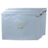 EXXO by HFP Kleinkrambeutel A2 Mesh Bag Reißverschlussbeutel aus faserverstärkter PVC-Folie mit weißem Reißverschluss – 5 Stück