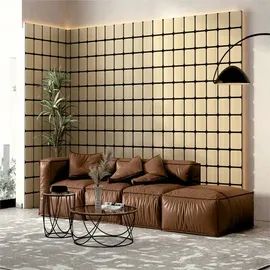 Akustikpaneel Quadrum Eiche Hellbraun 2 St. 60 x 58,5 x 1,8 cm
