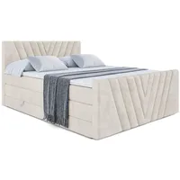 Altdecor Boxspringbett mit Fußteil, 2 Matratzen und Topper, Fußteil,Polsterbett