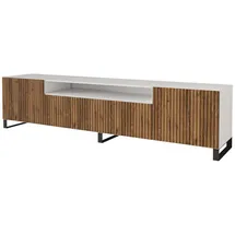 altdecor NOA-2 Lowboard 200 cm x 53 cm x 41 cm Weiß/Eiche Wotan Holzwerkstoff