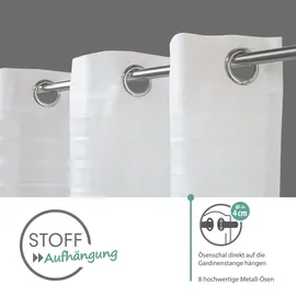 decolife Gardine »Estelle« Ösen 1 Stk. tlg. Ösenschal mit Blockstreifen weiß decolife weiß